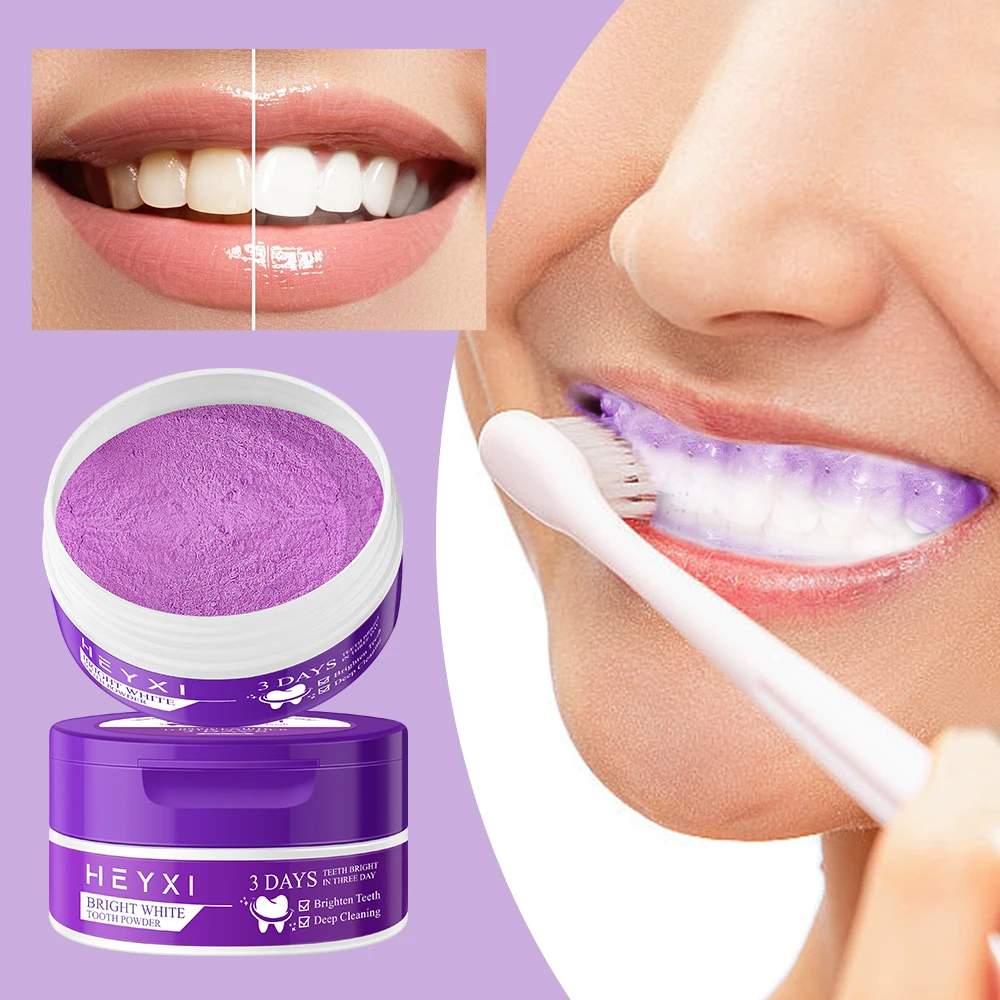 Purple Tooth Powder - Deep Cleansing & Fresh Breath Formula for Gentle Tooth Protection