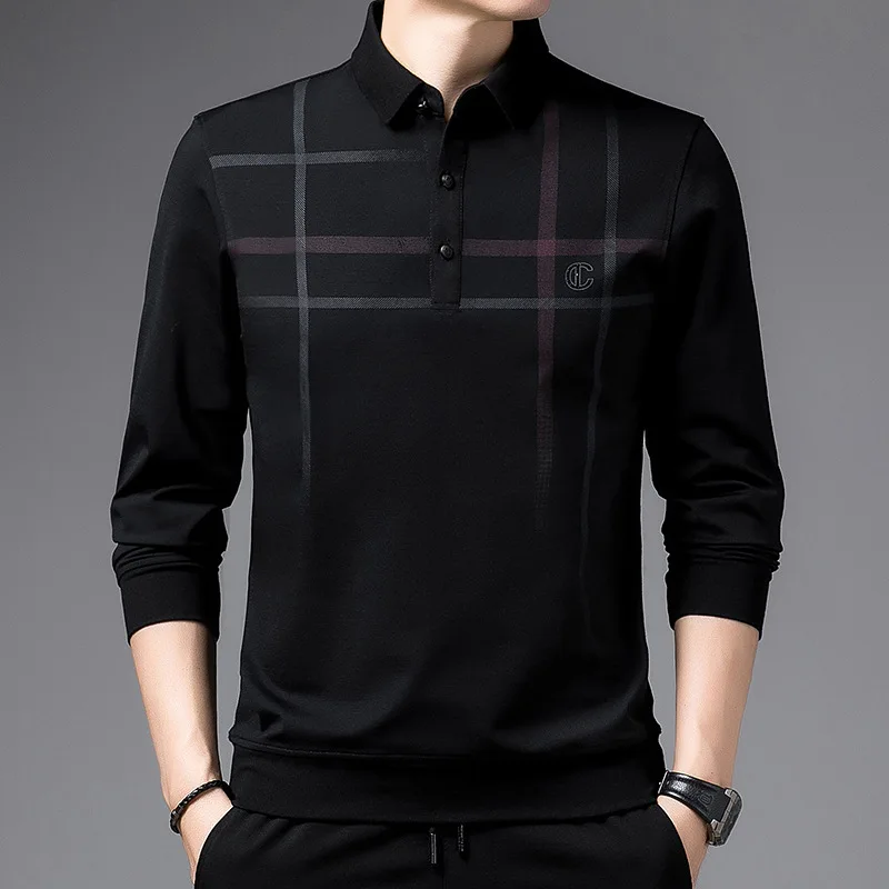 

High Quality Spring and Autumn New Long-Sleeved T-shirt Men's Casual Polo Long-Sleeved Polo Shirt Fashion Men's Clothing