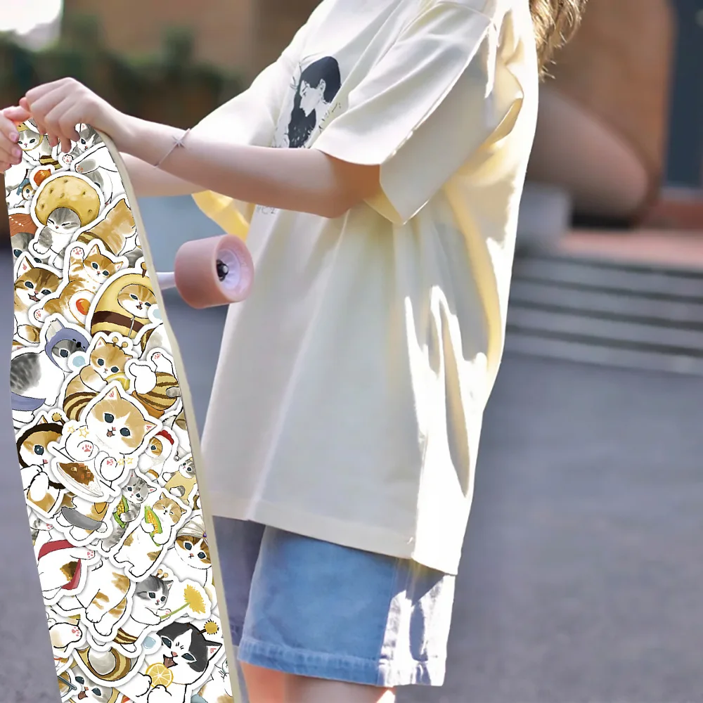 100 Sheets Cute Kitten & Animal Stickers Aesthetic Ins Style PVC Stickers for DIY Decoration for Laptop Water Bottle Skateboard