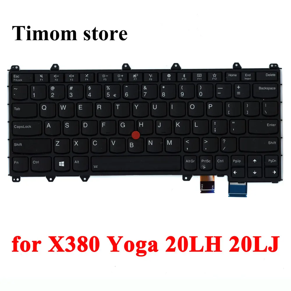 

01HW604 01HW644 для ноутбука X380 Yoga 20LH 20LJ ThinkPad Lenovo с подсветкой США, черная клавиатура
