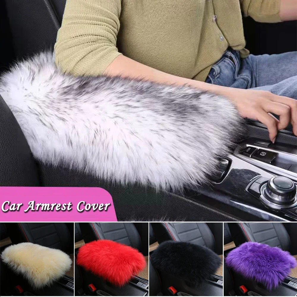Car Armrest Cover Center Console Pad Non Slip Cushion 30x15cm