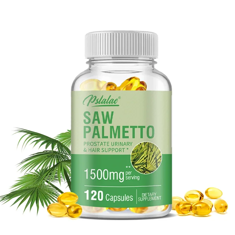 Saw Palmetto Supplement Promotes Prostate Health Blocks DHT Fights Hair Loss Gluten-free Non-GMO 120 Capsules
