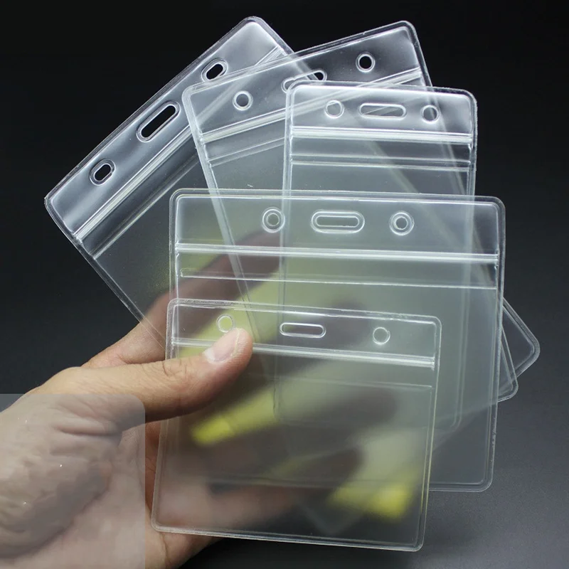 

10pcs/set Protector Cover Card Sleeve for Staff ID Holders Name Badge Transparent Pass Work Card Sleeve Nurse Employees Supplies