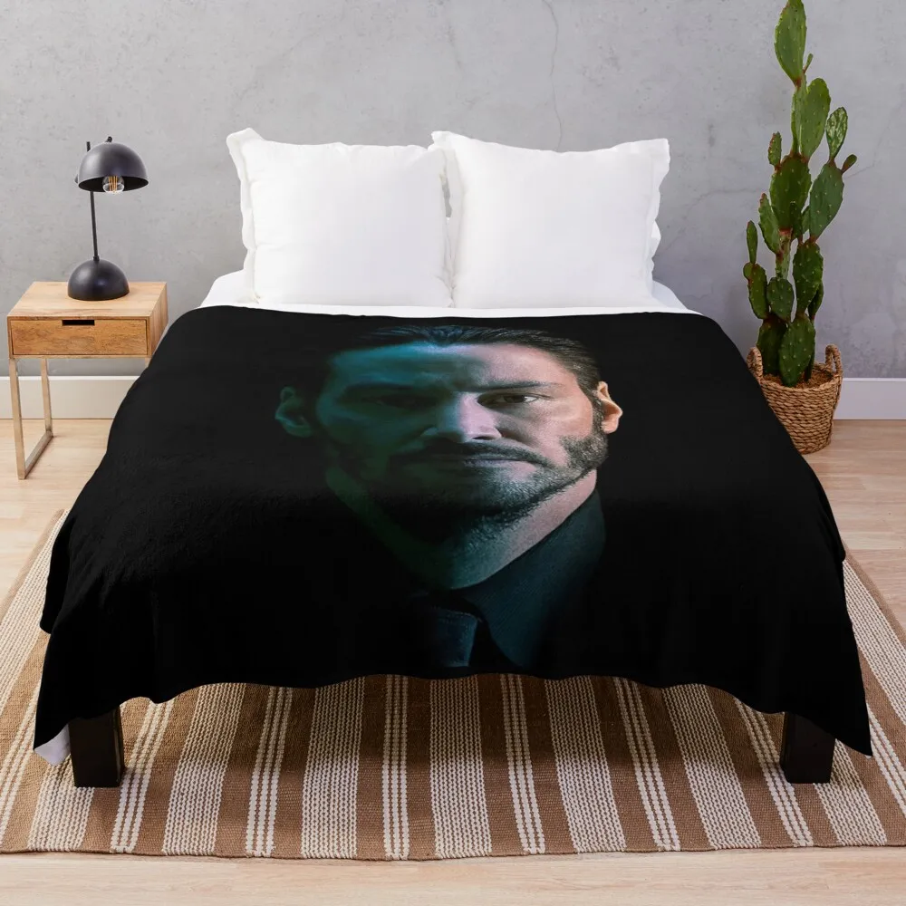 Keanu Reeves Poster Throw Blanket blanket with well thick king wool textile for winter home Personalized gift loose |