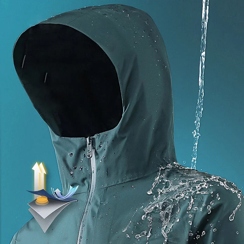 Arazooyi Winter Jackets Men Women 3 In 1 Thermal Waterproof Windbreaker Unisex Detachable Fleece Jacket Camping Hiking Raincoats