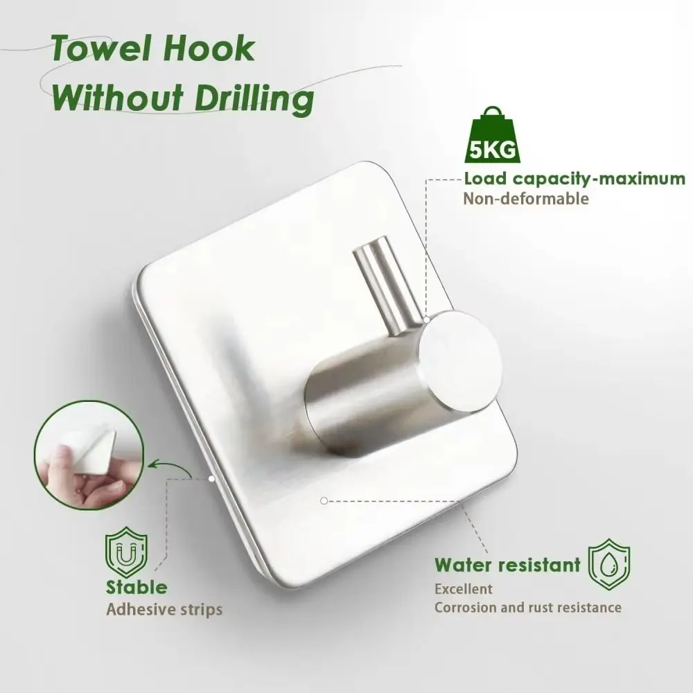Stainless Steel Waterproof Hooks for Bathroom Kitchen