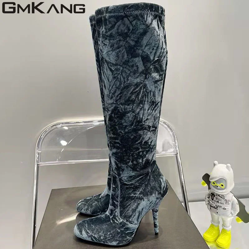 Super High Heels Thigh High Boots Woman Pointed Toe Runway Shoes Women Stiletto Long Boots Platform Over The Knee Boots Women