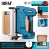 Hormy 18V Rechargeable Lithium Battery Nail Gun F30 Type Gold Gun Nozzle Wireless Woodworking Nail Tool For Makita 18V battery 1