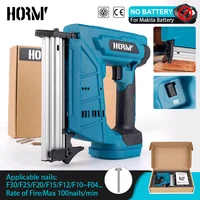 Hormy 18V Rechargeable Lithium Battery Nail Gun F30 Type Gold Gun Nozzle Wireless Woodworking Nail Tool For Makita 18V battery 1