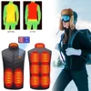 17 Areas Self Heating Vest Four Switch Control Men Heating Jacket USB Electric Heated Clothing Women Thermal Vest Warm Winter 4