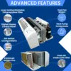 9,000 BTU PTAC Heat Pump A/C R-32 Wi-Fi Enabled with 3.5kW Electric Heater, Remote Control, Drain Kit - 230V 2
