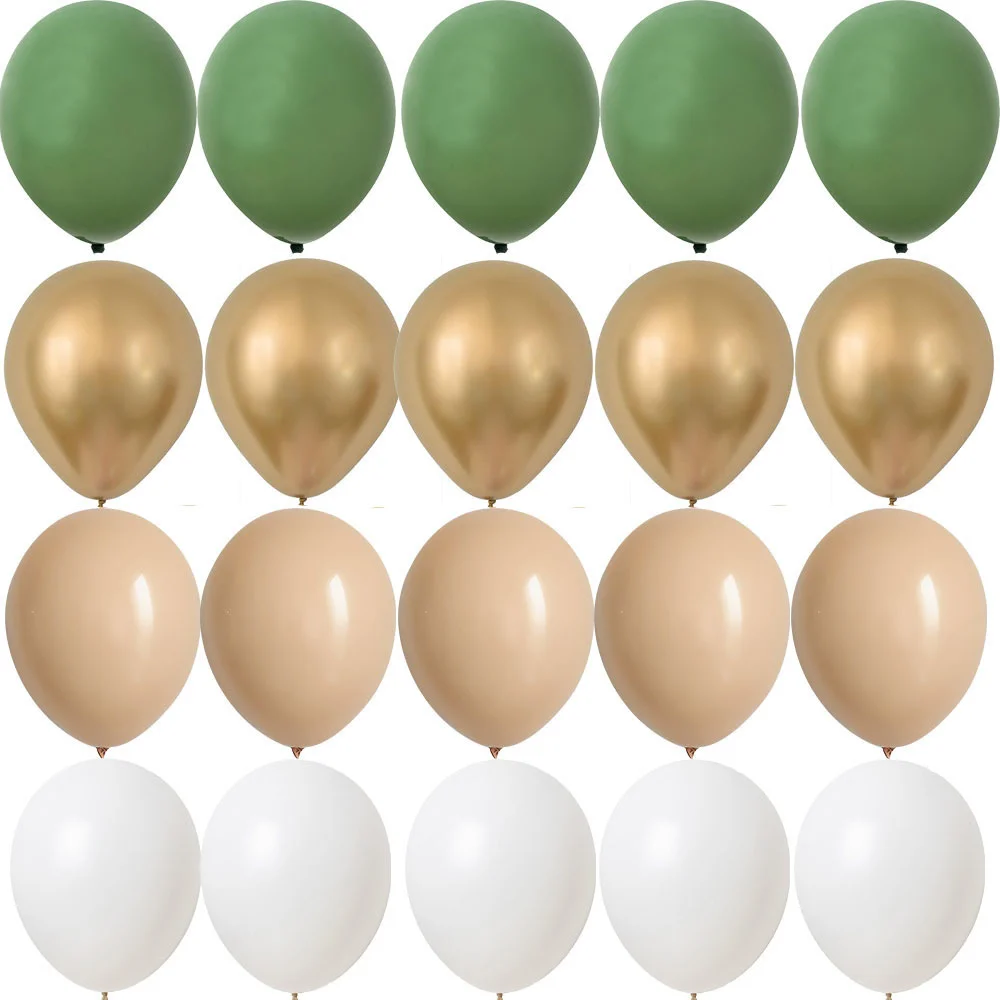Description Picture 3 of item15/20PCS 12inch Balloon Set Retro Green Pink Gold Balloon for Birthday Wedding Anniversary Jungle Safari Party Decorations