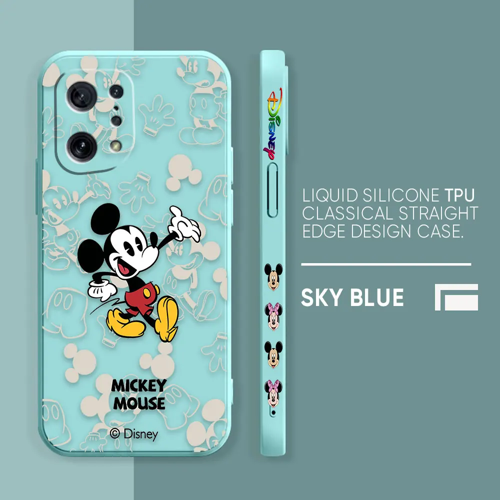Case For OPPO FIND X6 X3 REALME X7 X50 RENO 2 4Z 4 6 Lite 5Z 5F 4G 5G PRO Liquid Silicone Case Funny Mickey Minnie Mouse