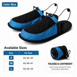 Foldable Quick Dry Barefoot Lightweight Travel Sandals - S (Blue)