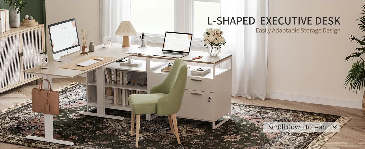 L shaped standing office desk