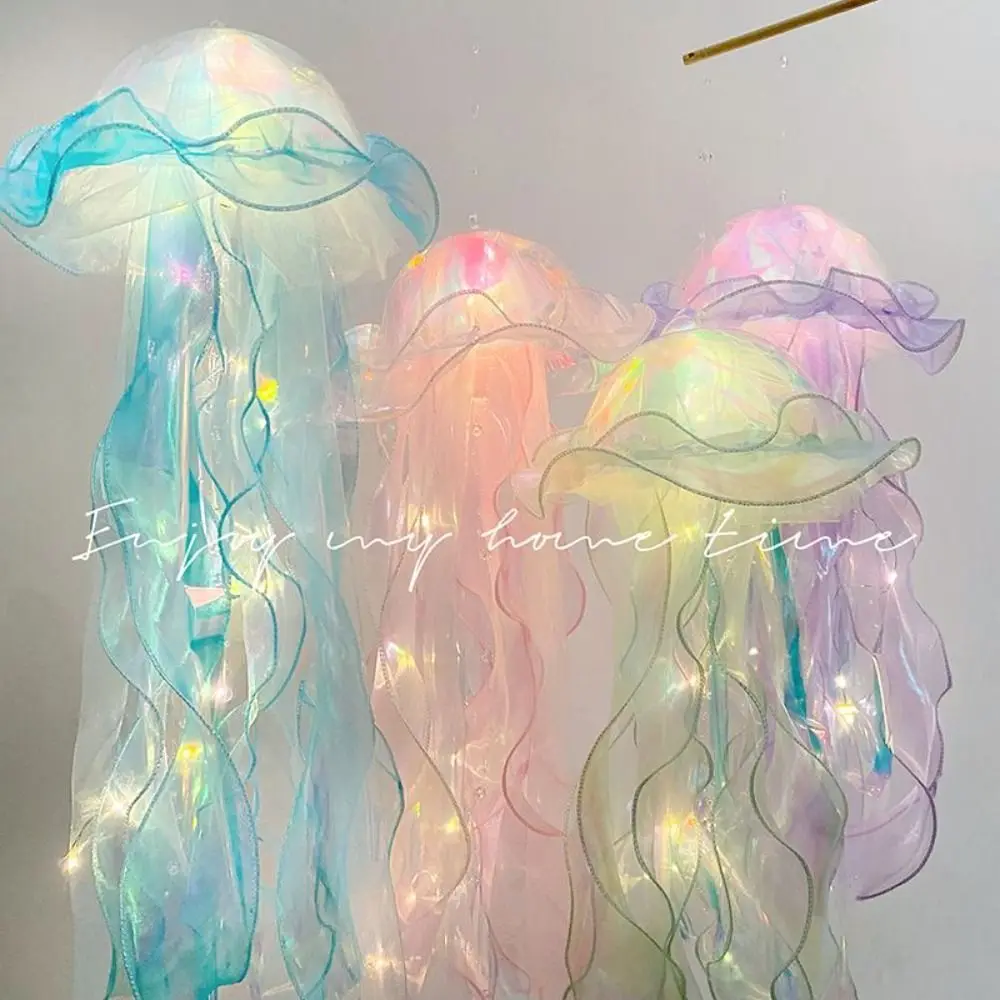 

Handmade Kids Gift Plastic Night Light Hanging Ornament Room Decoration Portable Lantern Jellyfish lamp