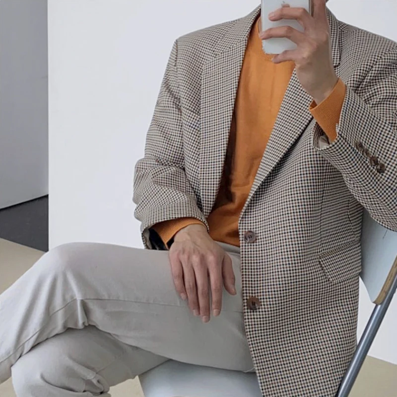 

MRCYC Checkered Korean Trendy Ins Suit Jacket