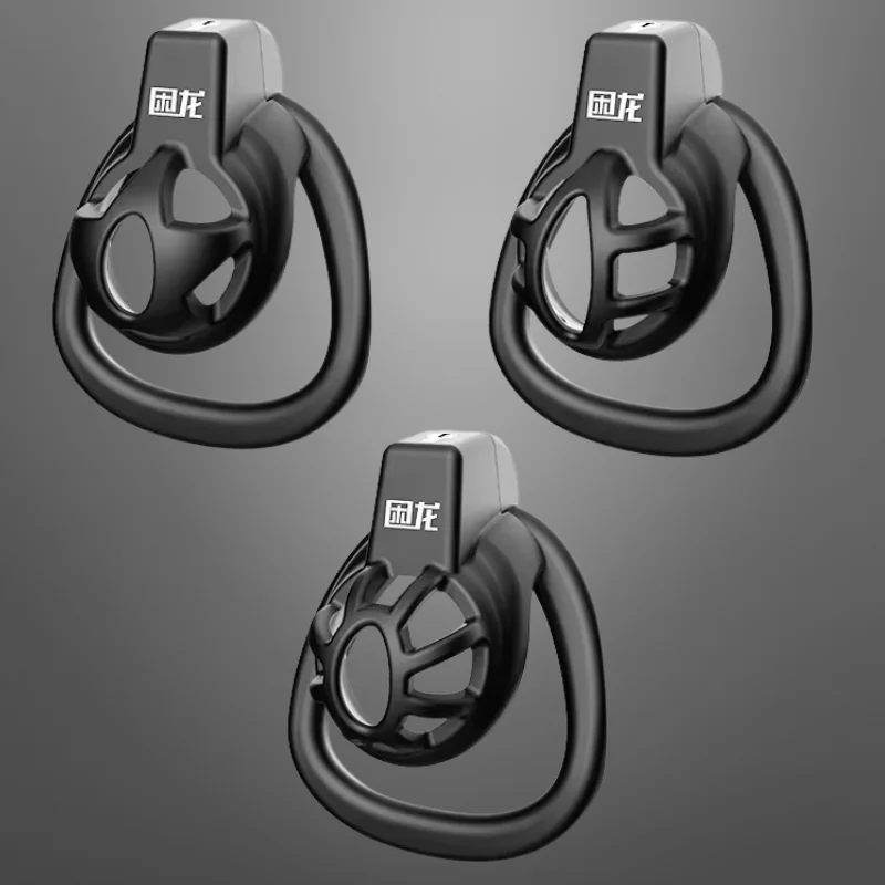 Chastity Cage Tablet Design with Three Different Pot Heads Three Snap Rings Breathable Men's Birdcage Penis Lock Adult Sex Toys