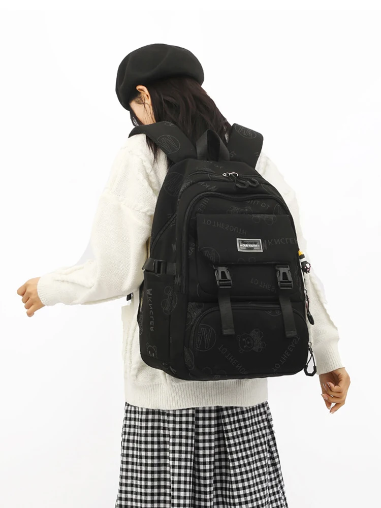 Fashionable Lightweight Girls Backpack Functional Pockets Teen School Backpack Water Resistant Bookbag for School Children