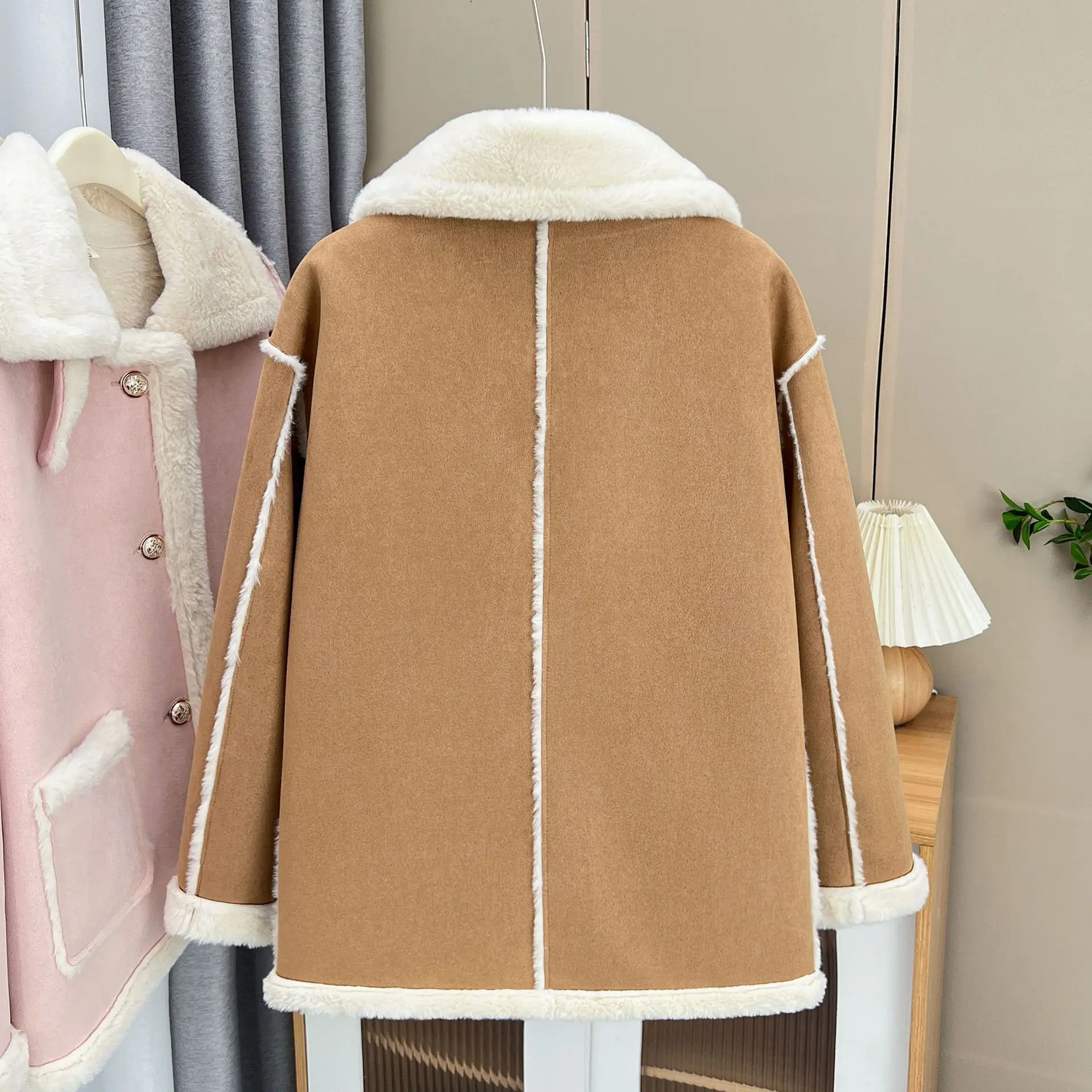 Imitation Rabbit Fur Coat for Women, Plush Parkas, Warm and Thickening, Plus Size, Women's Clothing, Sweet Fashion, Winter