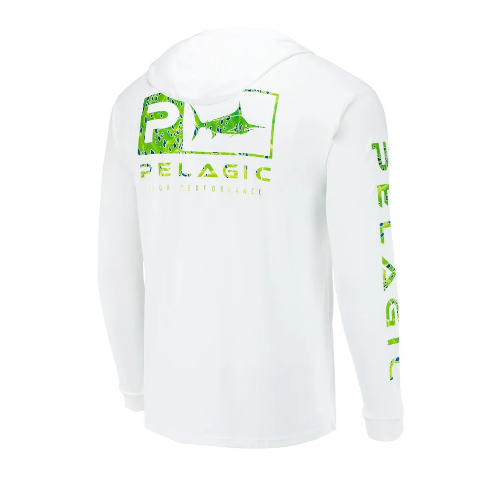 Pelagic 남성용 야외 기어 낚시 의류, 긴 소매 티셔츠, 낚시 셔츠, 햇빛 차단, 통기성 후드 앵글링 의류, 여름