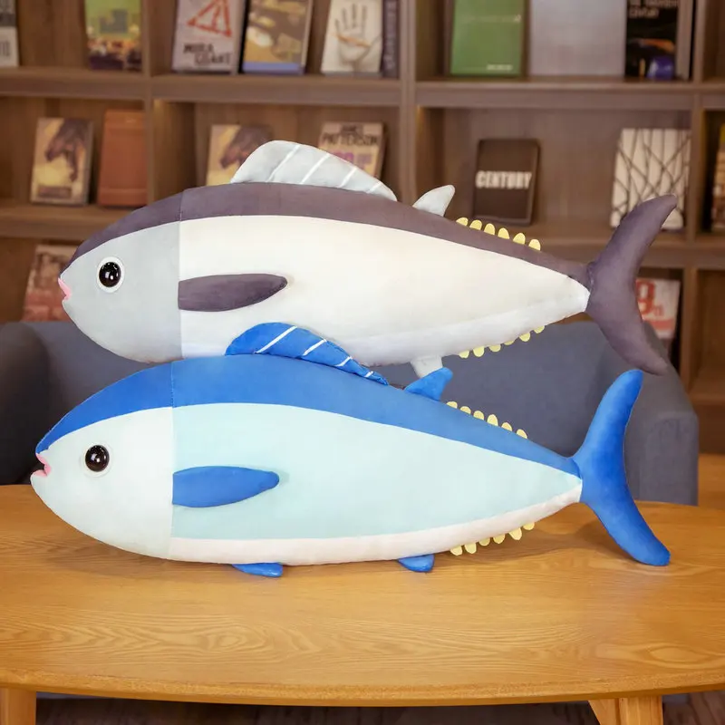 

65 см милая мягкая подушка в виде тунца с рисунком морского животного, симпатичная диванная подушка, подарок на день рождения для девочки и мальчика