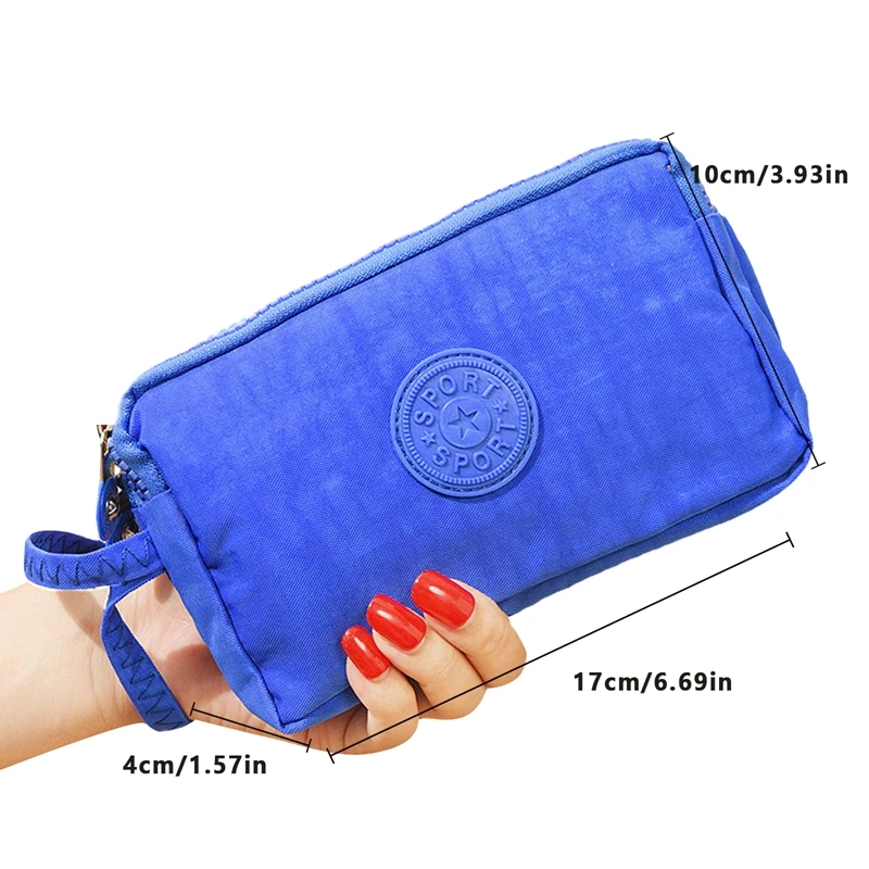 Women's Fashion Clutch Wallet with Three Zippers description 9