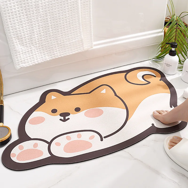 

Коврик для ванной Yawn Dog, супер впитывающий коврик для ванной комнаты, милый настенный напольный ковер для дома, входа в душ, коврики для ног для ванной комнаты