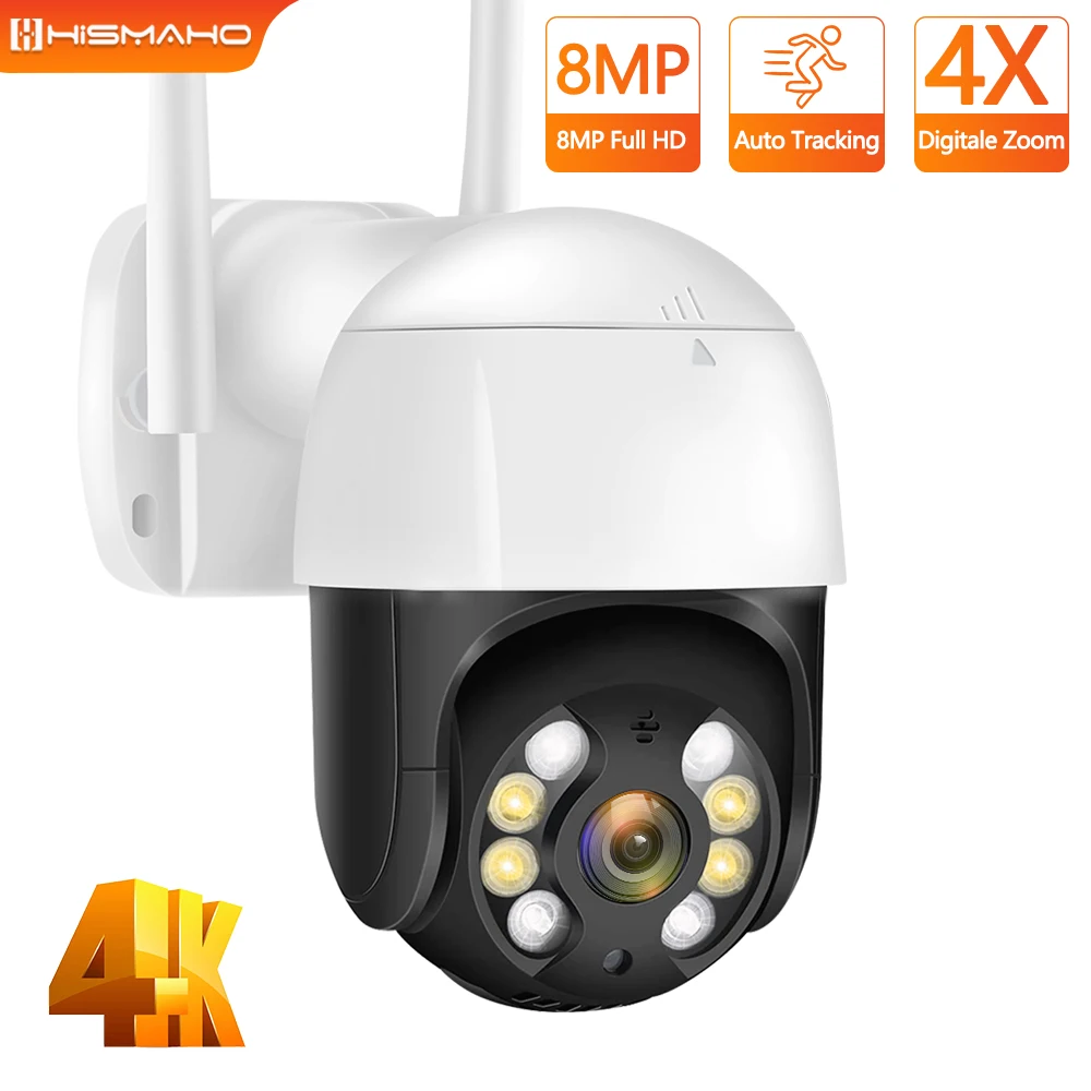 4K IP-камера 8-мегапиксельная камера наблюдения с WiFi AI Auto Track CCTV Наружная Защита