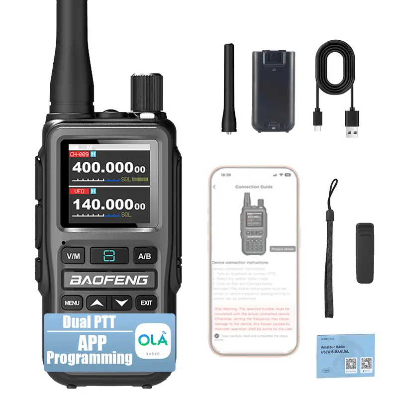 Baofeng UV-5R Mini 5W Walkie Talkie (2 Pack) | Bluetooth APP, NOAA Weather, 999 Ch | USB-C Charging for Outdoor/Hunting - Image 8