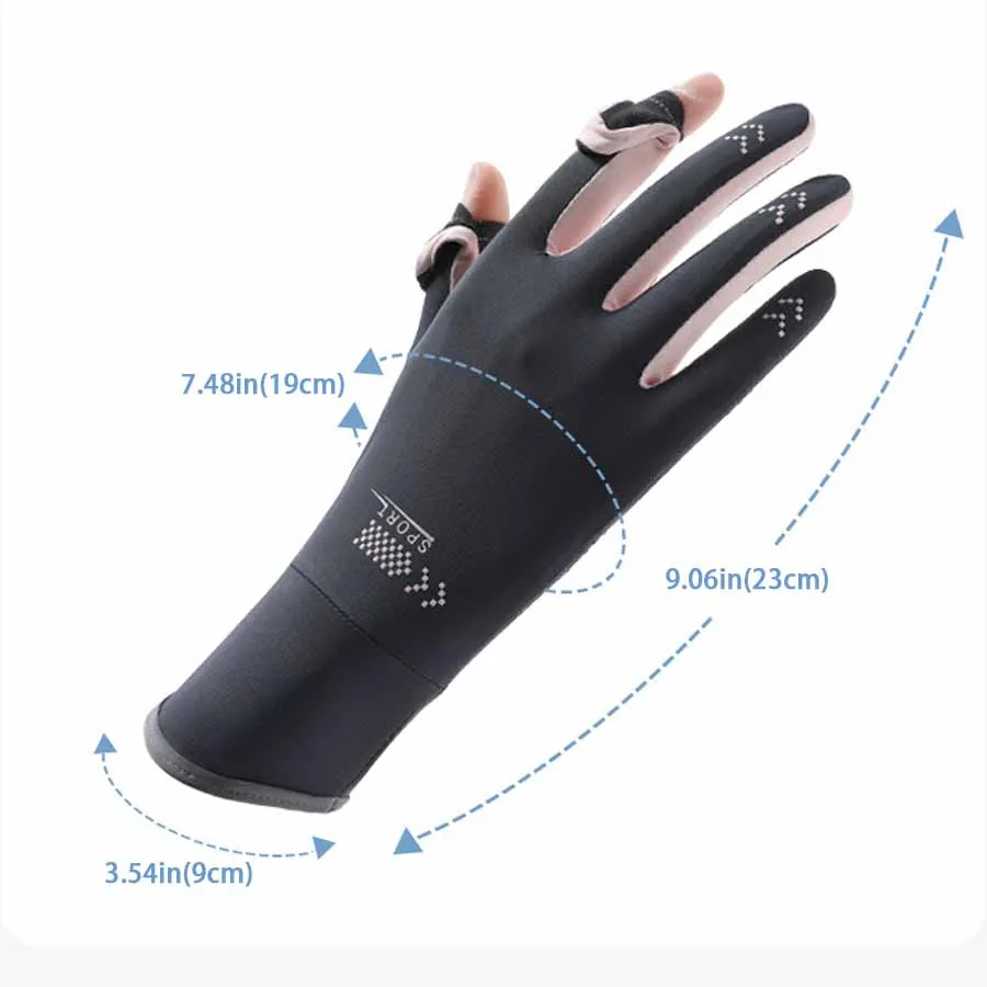 Ice silk sunscreen gloves for summer, thin design, anti slip, driving, cycling, sun protection, UV protection, ice silk, cool an 6