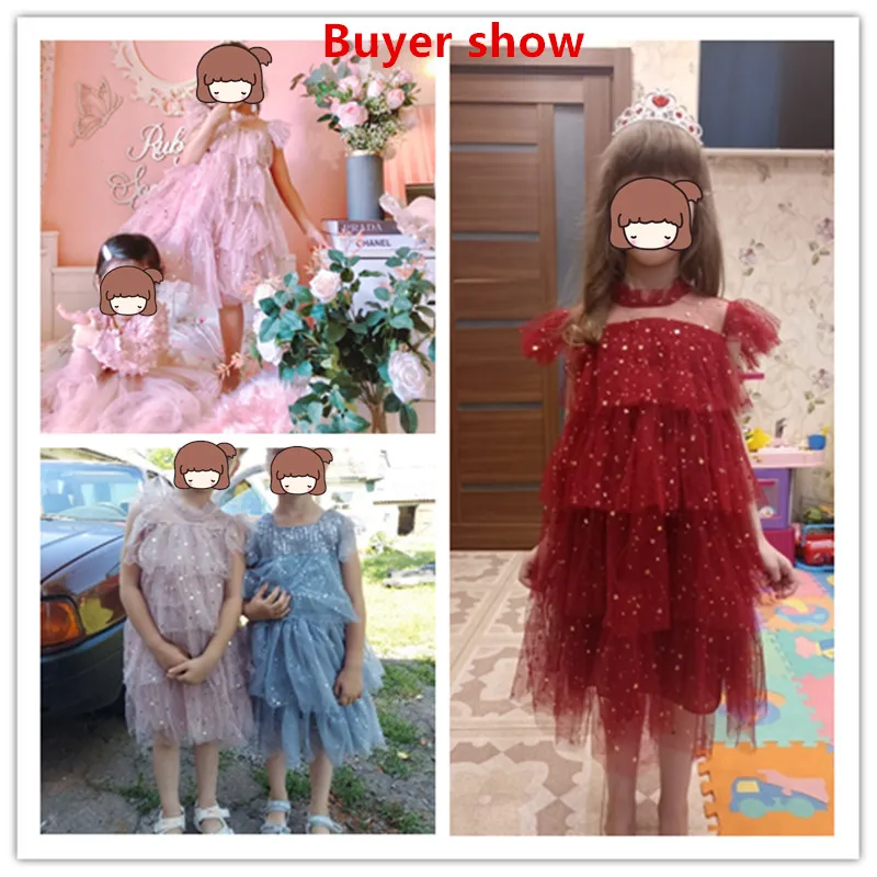 Girls Dress Sequin Party Costume For Children
