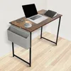 AluminumOak Finish Writing Desk,With USB PortComputer Desks Small Office Desk40Inch Writing Desks with Storage Bag ,Wooden Desk 6