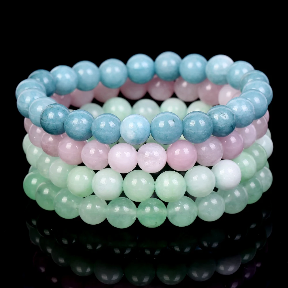 Natural Stone Bracelet Amethysts Turquoises Tourmalines Aquamarines Beads Jewelry Gift For Men Magnetic Health Protection Women 6