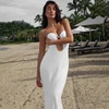 CUTENOVA Sexy Strapless Cut Out Bodycon Maxi Dress Women Off Shoulder Backless Solid White Sundress 2024 Summer Beach Y2K Clothe 4