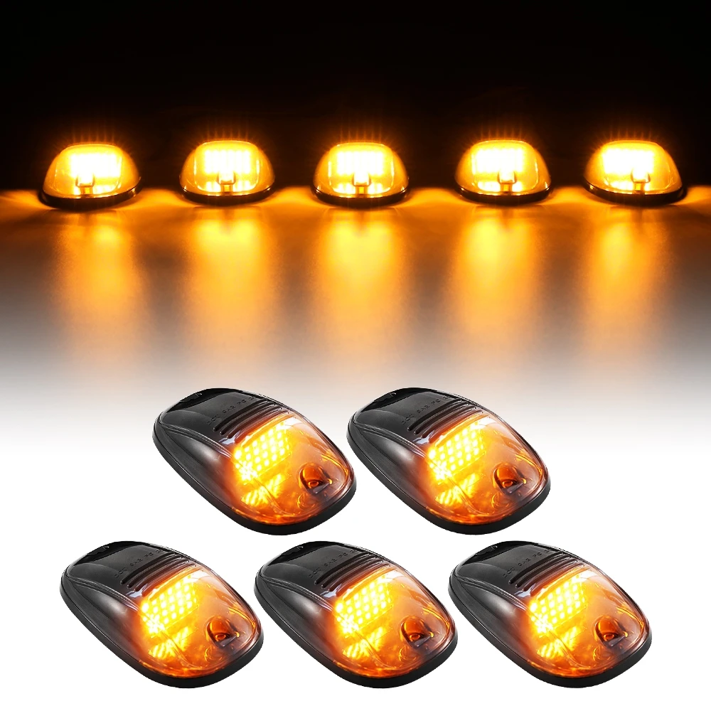 Smoke Cab Roof Marker Lights Amber For Dodge Ram 1500 2500 3500 4500 2003 - 2019 - View #2