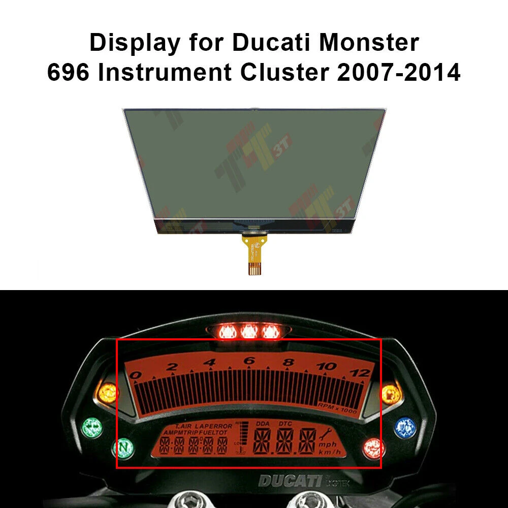 Motorcycle Lcd Tachometer Instrument Lcd Display For Ducati Monster 696
