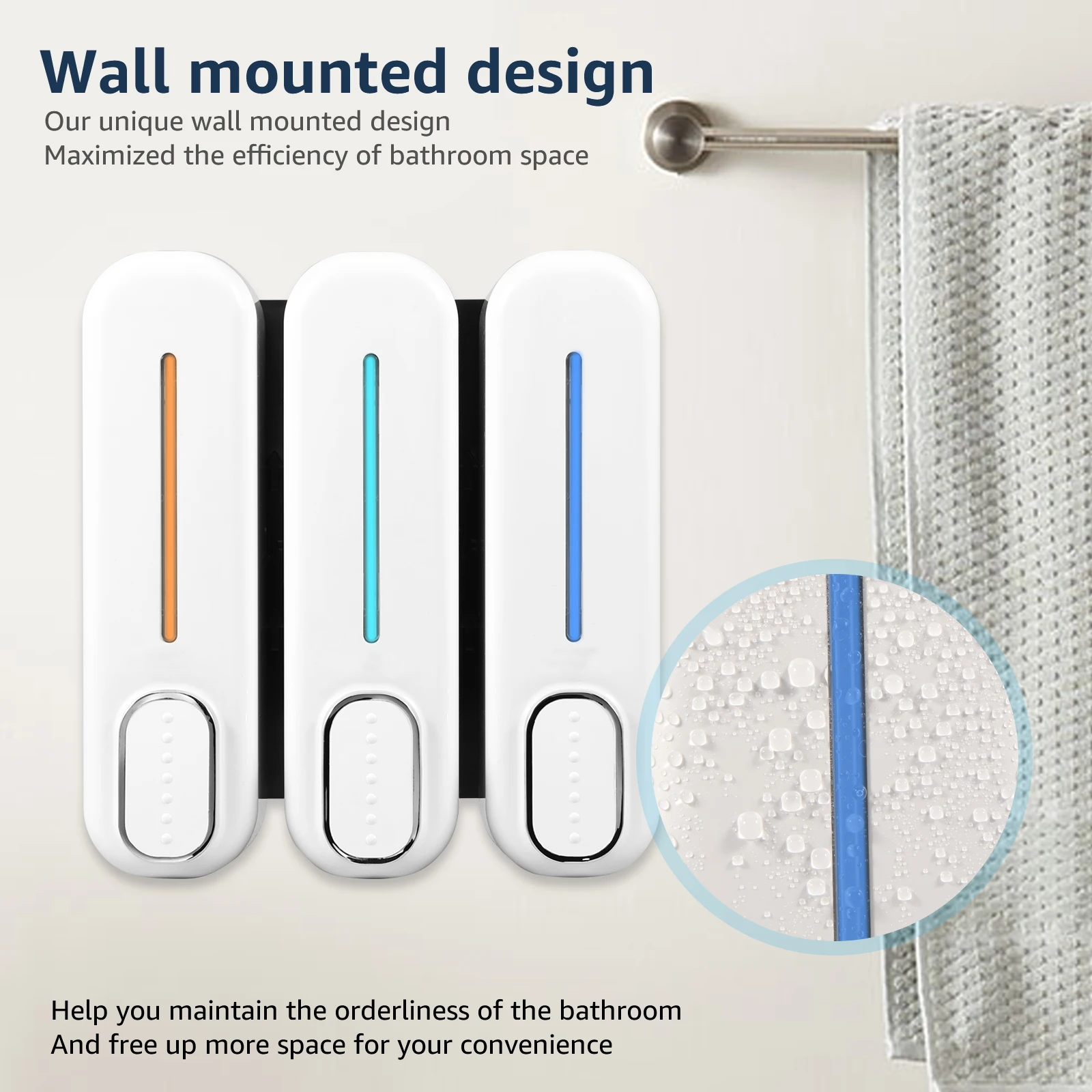 Wall Mounted Soap Dispenser 3 Chamber Shampoo Shower Gel Dispenser Detergent Container Family Hotel Bathroom Accessories soap dispenser soap pump soap dispenser head wall mounted dispenser
