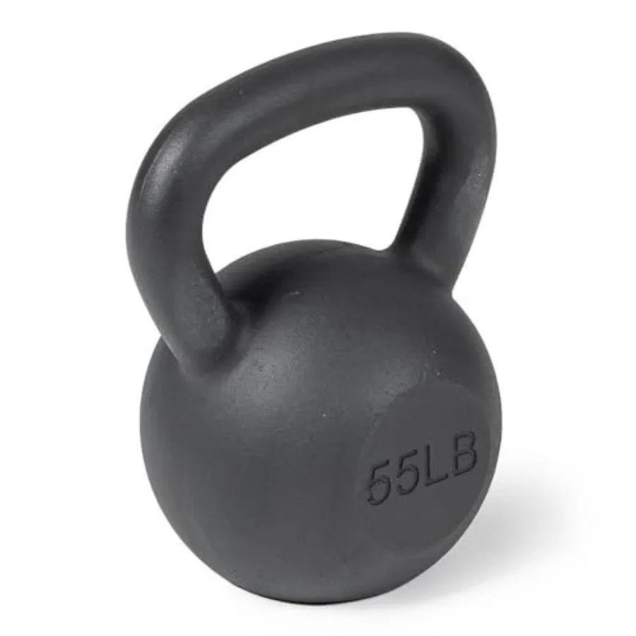 55 LB Cast Iron Kettlebell, Single Piece Casting, LB Markings, Full Body Workout