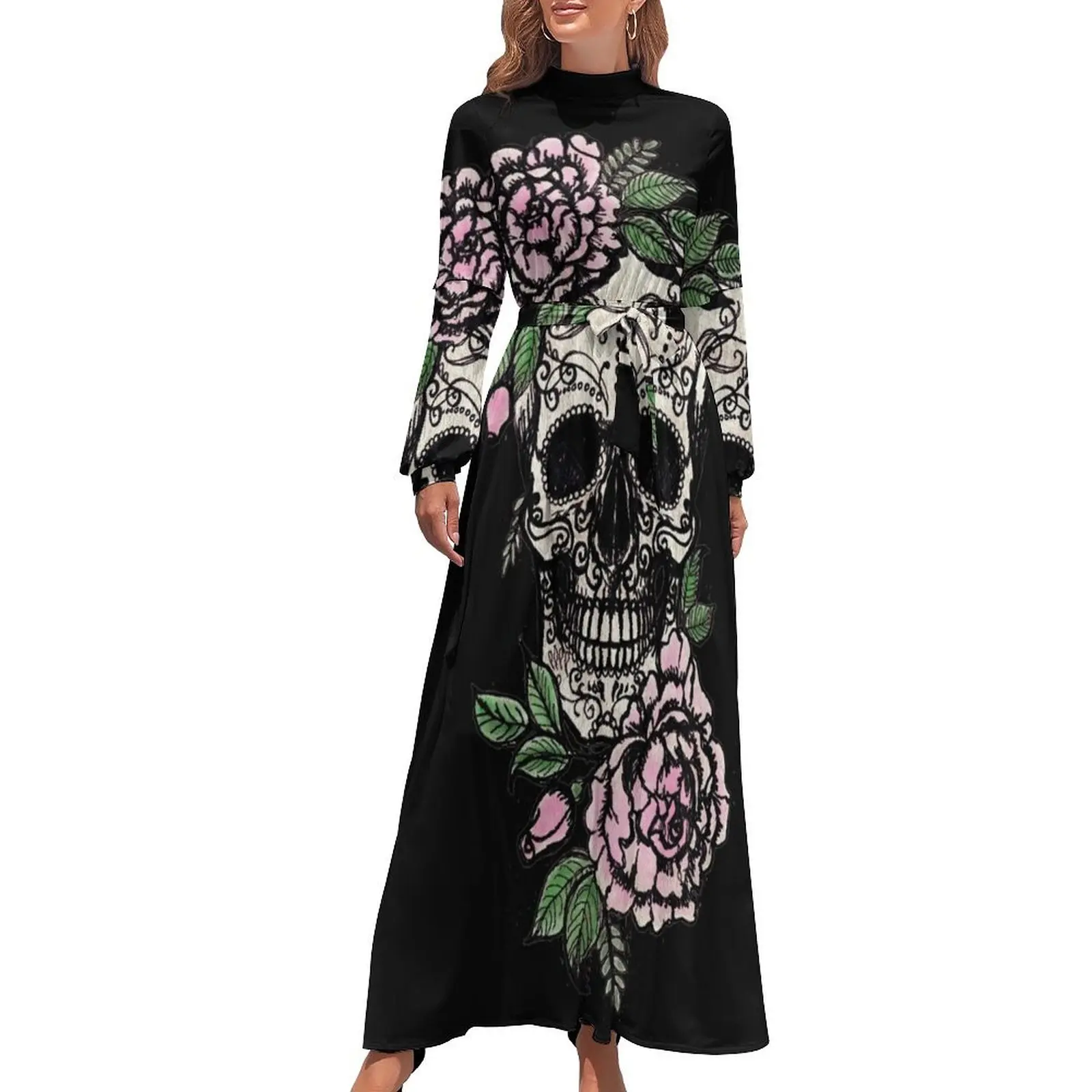 

Sugar Skull & Roses Long Dress women's summer dresses 2024 Casual dresses