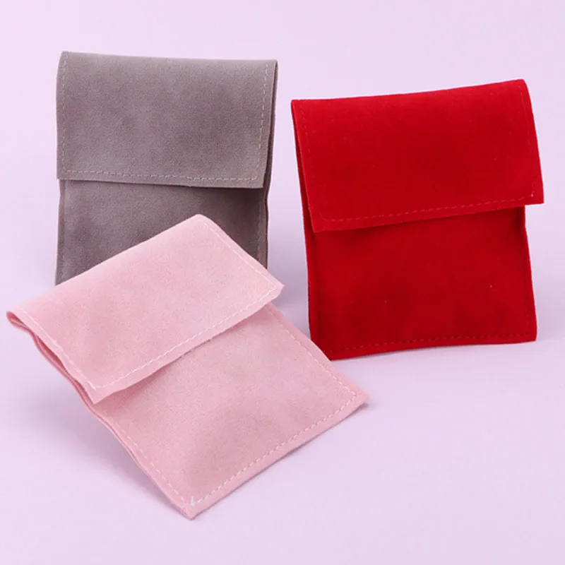 

Velvet Envelope Bags 7x7cm 8x10cm 10x10cm 12x12cm Jewelry Logo Flannel Flip Dust Sack Cloth Gift Packaging Pouches