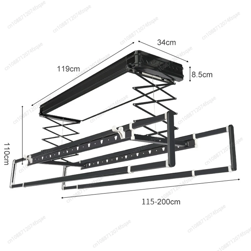 Home Balcony Electric Lifting Lighting Intelligent Clothes Drying Rack Foldable And Retractable Aluminum Clothes Drying Rack 6