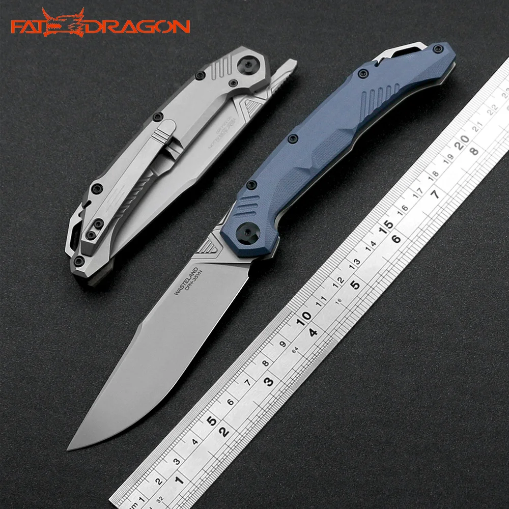 

Складной нож Nimoknives & Fatdragon, карманный быстрооткрывающийся складной Клинок для улицы, модель G10/Лен + титановая ручка, оригинальный дизайн