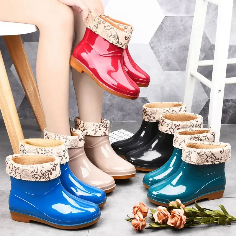 Stivali Da Pioggia Da Donna Stivali Di Gomma Antipioggia Stivaletti Pioggia Eleganti Stivali Donna Pioggia Imbottito Scarpe Da Donna Inverno Rain Stivaletto Pvc Per Esterni Giardinaggio Offerta