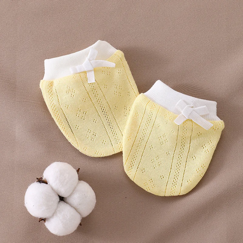 Baby finger protection gloves to prevent facial injury Safety High elasticity Solid color Breathable baby mittens,anti scratching gloves