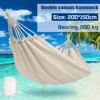 150*190CM Camping Hammock Canvas Hanging Bed Without Stick White Double Chair Swing Sleeping Bed for Travel Rollover Prevention 1