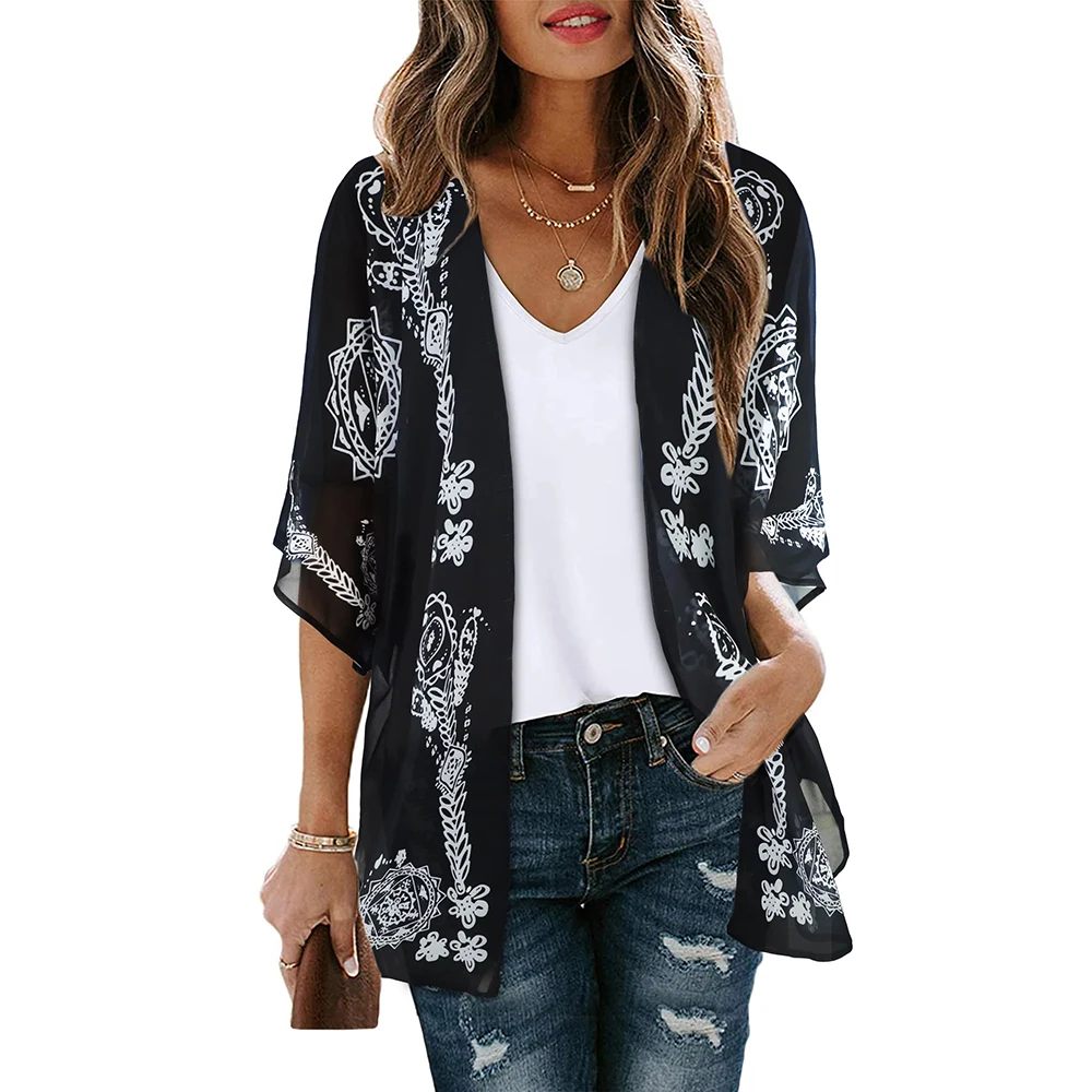 Fishnet Cover Up Swimsuit Cover Up Swimsuit Coverup Womens Summer Tops Kimono Cardigan Floral Beach Cover Up Casual Jackets Shirts Swimwear