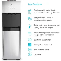 Avalon Self Cleaning Bottleless Water Cooler Water Dispenser - 3 Temperature Settings - Hot Cold & Room Water Durable Stainless 2