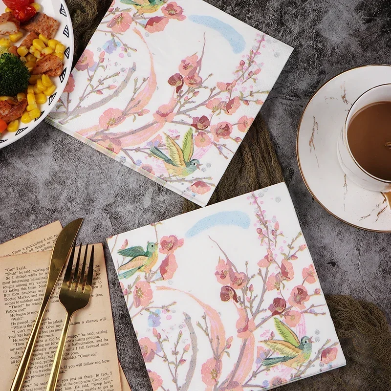 20pcs/pac New Colored Paper Napkins Colored Facial Tissues Printed Paper Napkins Party Placemats 2 Ply Food Grade 33*33cm