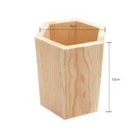 DIY Office Organizer Desktop Wooden Pen Storage Box Pencil Pot Pen Holder Makeup Brush Container Home School Stationery Supplies 5
